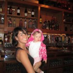 Claudia and Ella Behind Bar at Chimes East